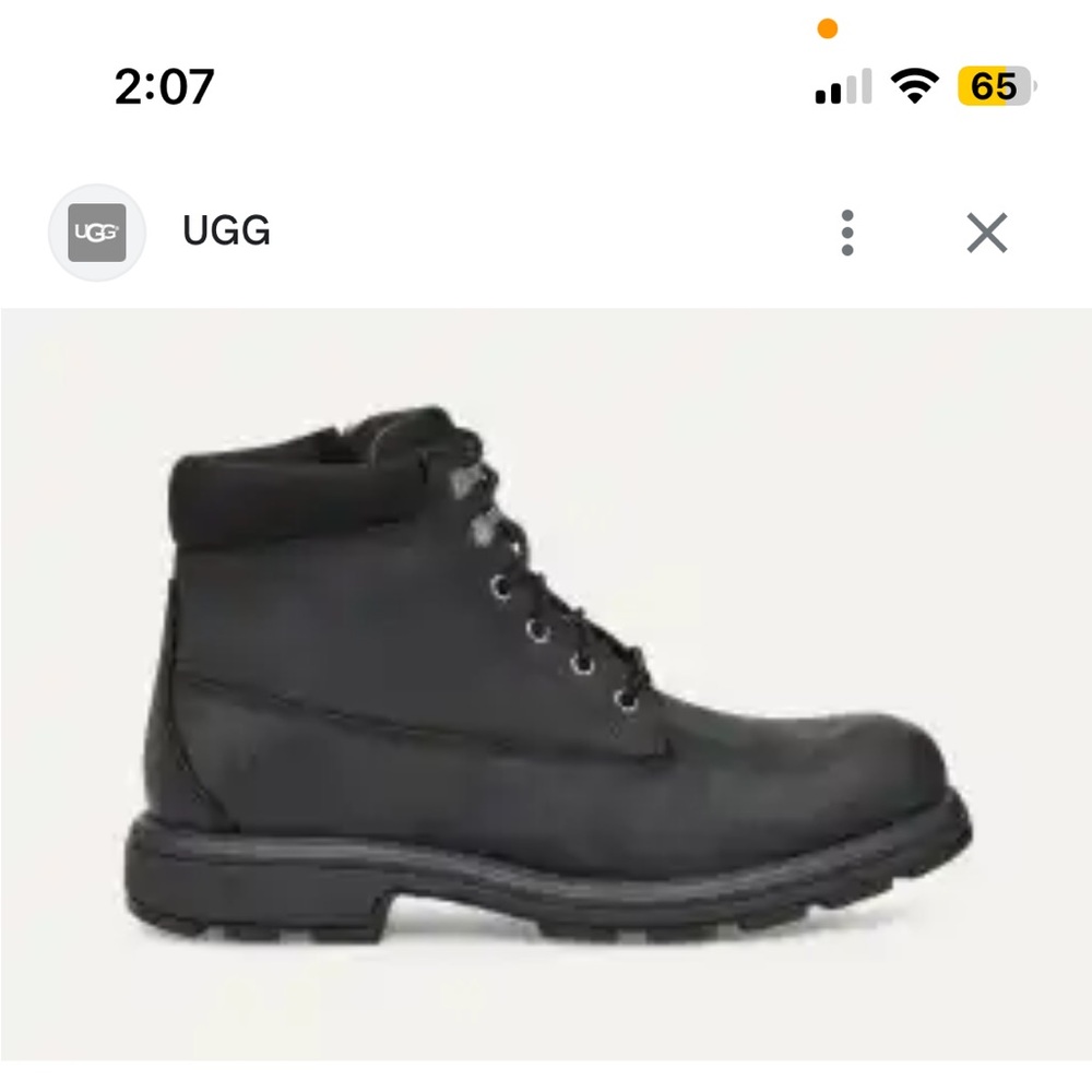 UGG MEN'S BILTMORE WORK WINTER LEATHER ANKLE BOOTS BLACK Size 12